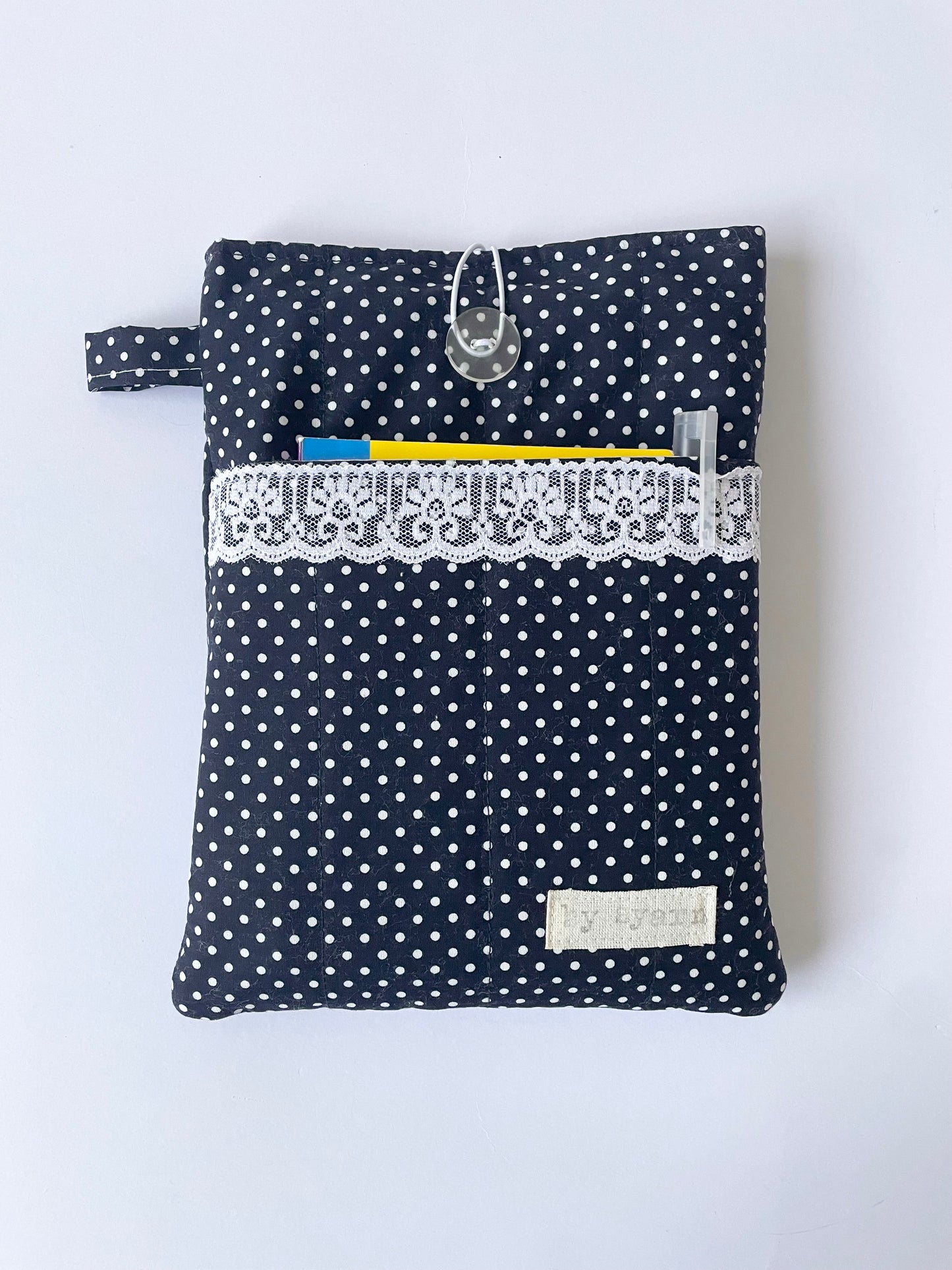 Polka Dot Book Sleeve with Pocket