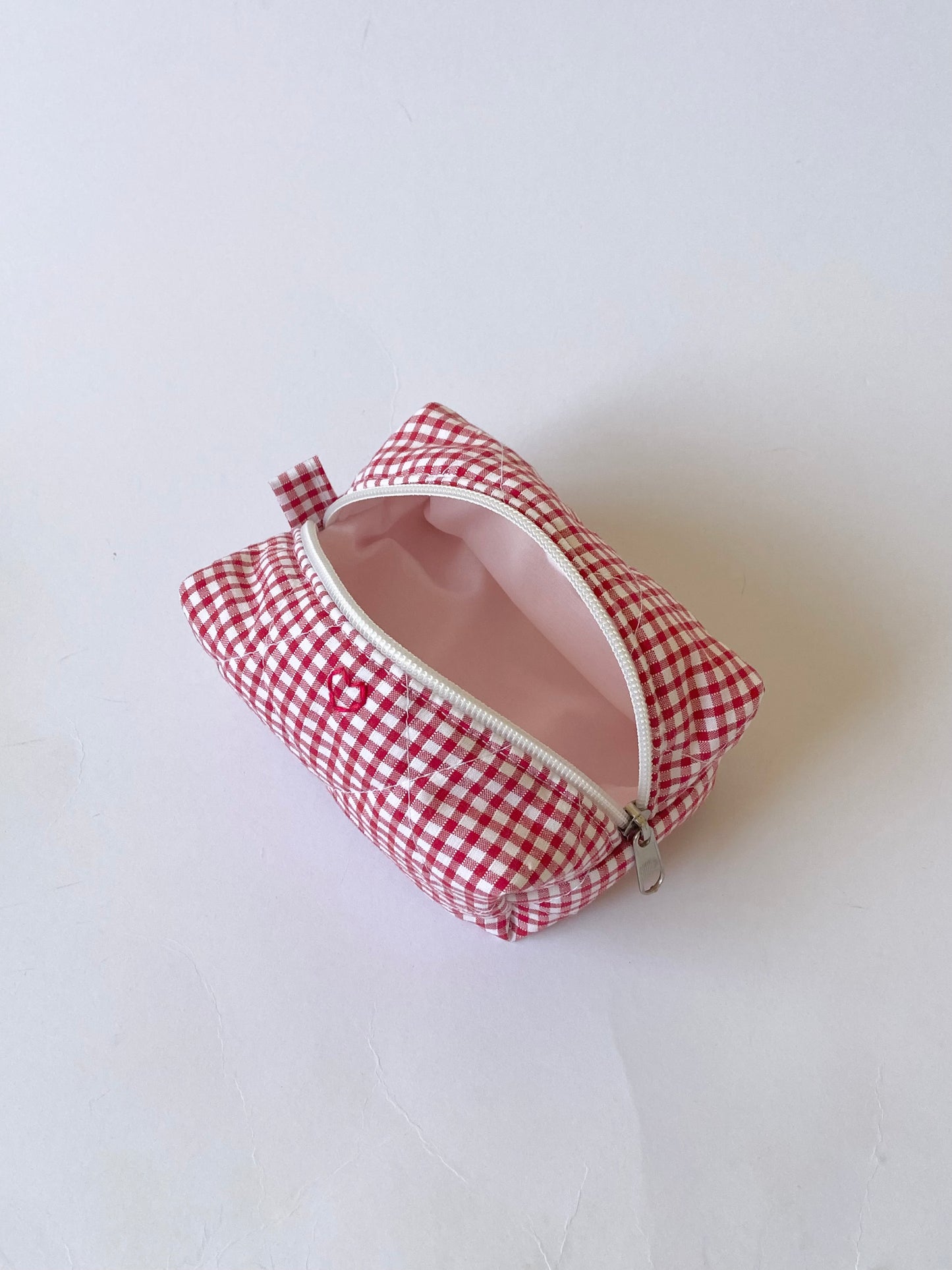 Red Gingham Mini Makeup Bag