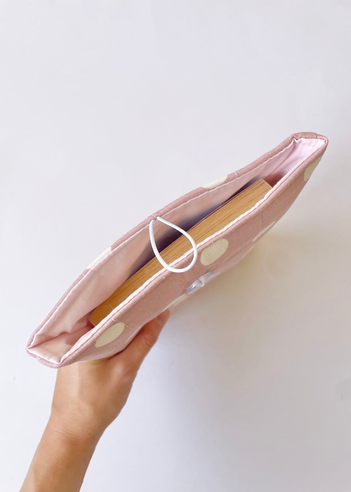 Pink Polka Dot Book Sleeve