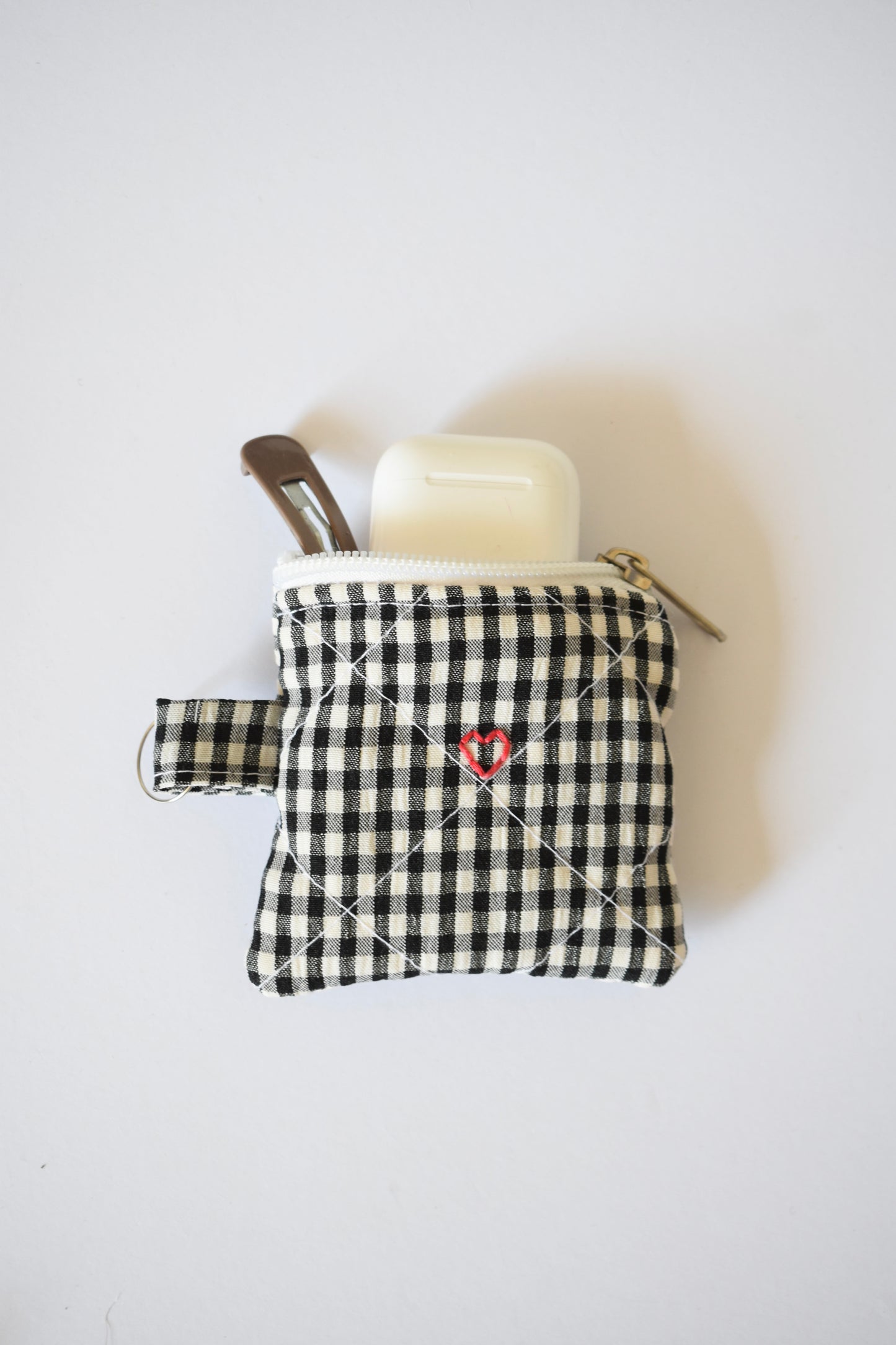 Gingham Flat Bag Charm