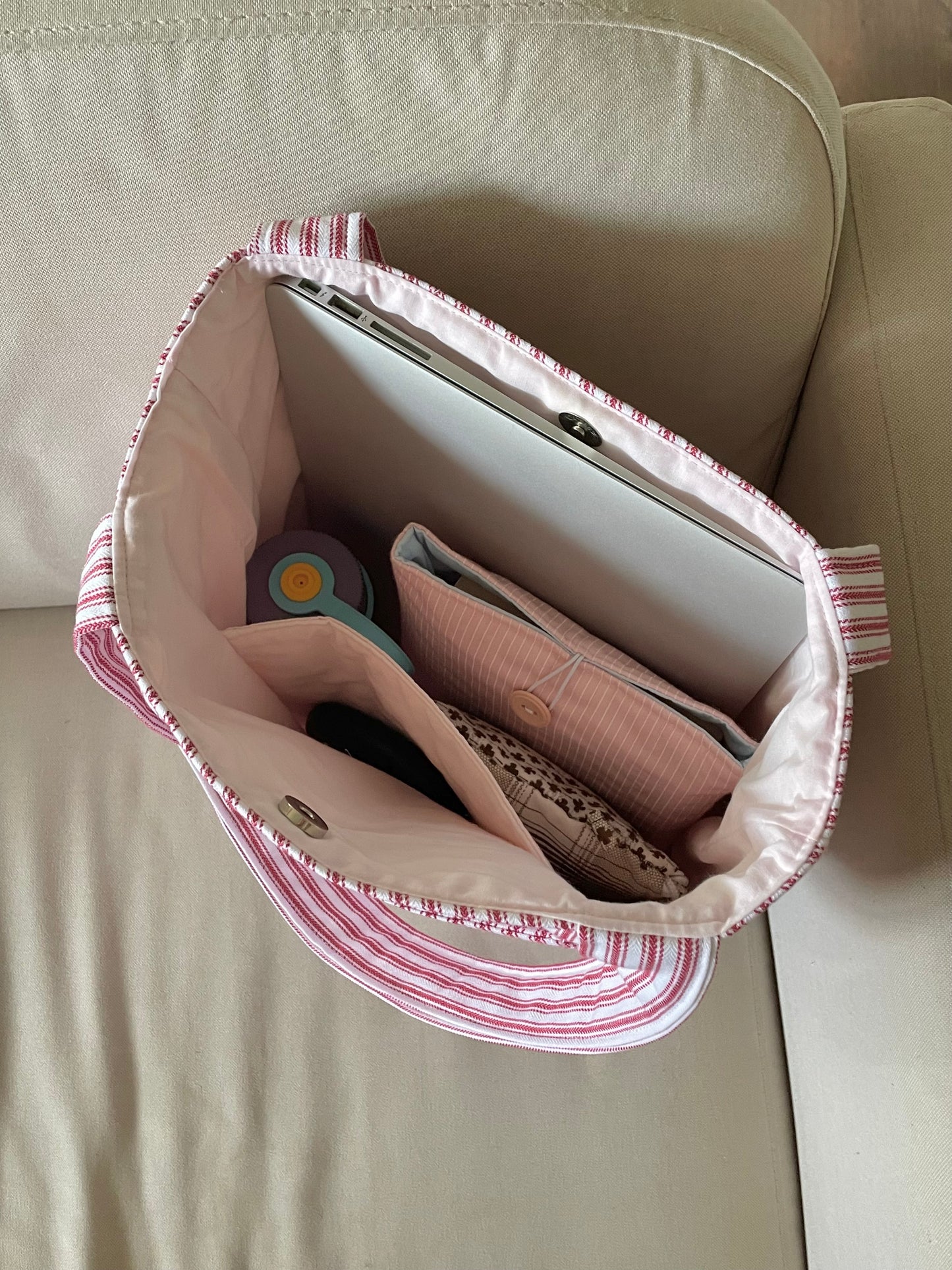 Red Stripe Everyday Tote Bag