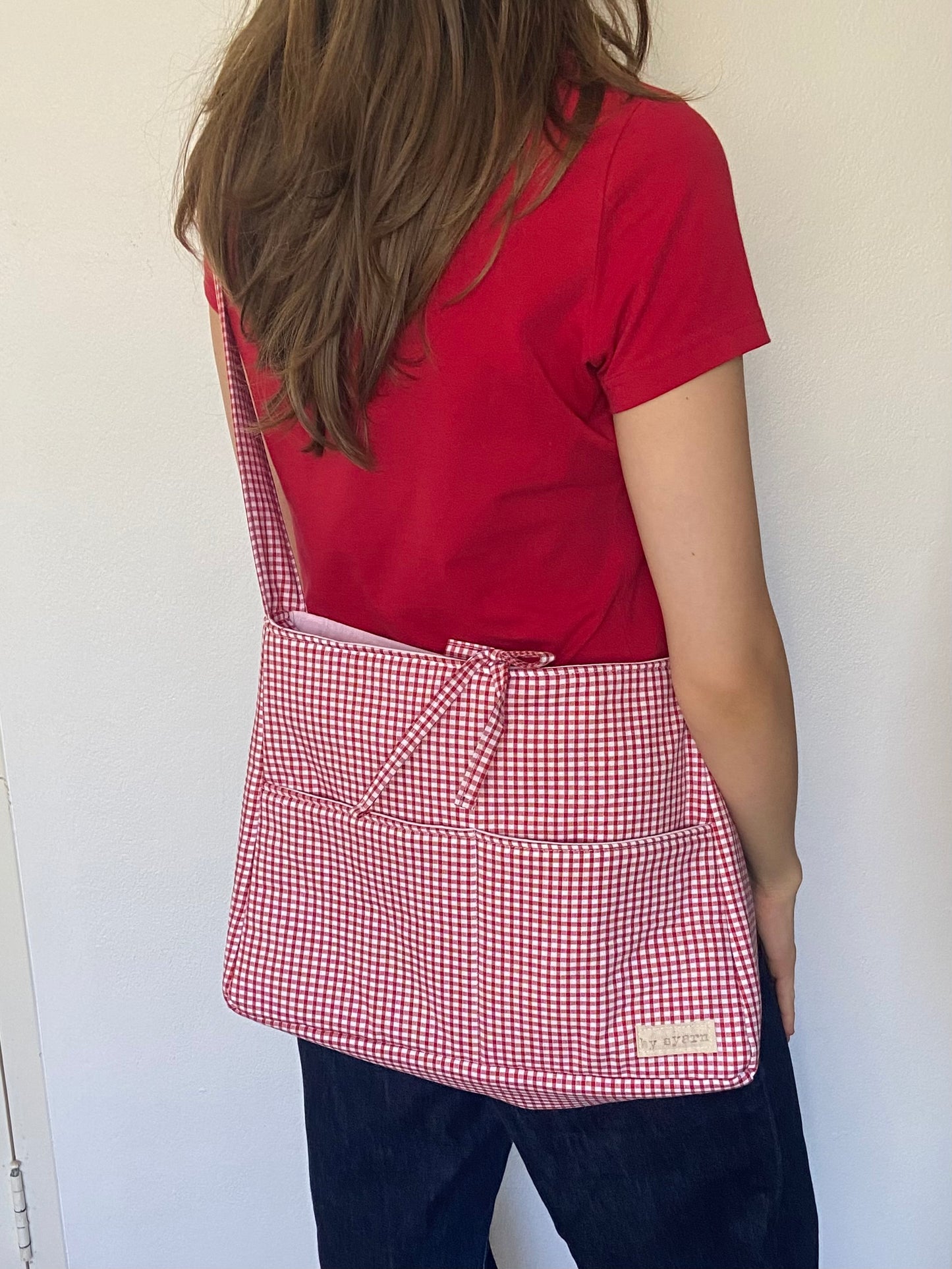 Red Gingham Tote Bow Bag