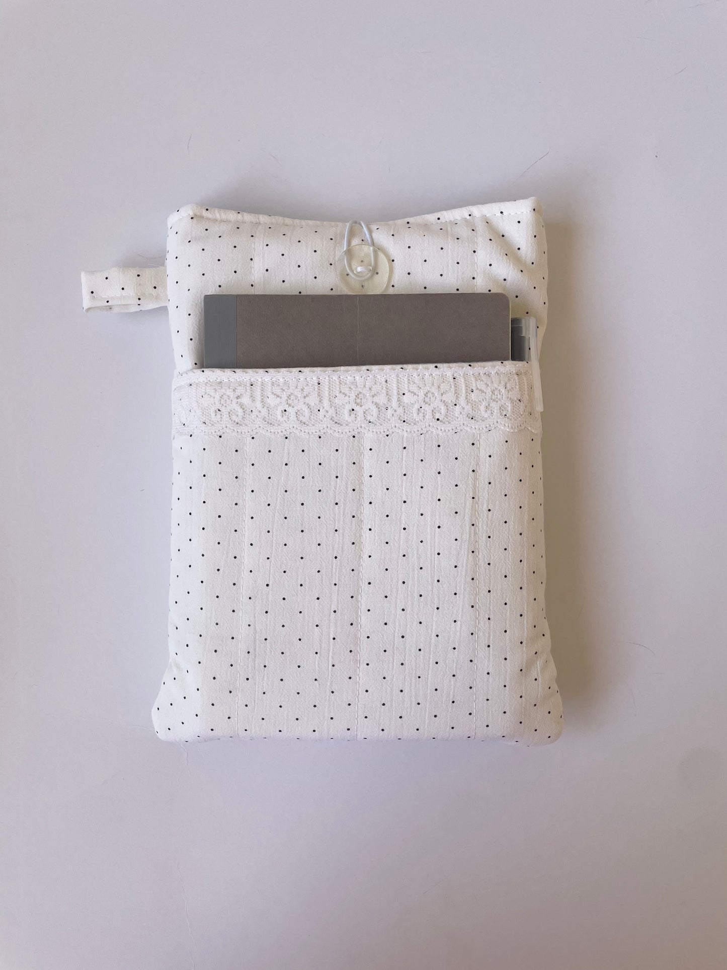 Polka Dot Book Sleeve with Pocket