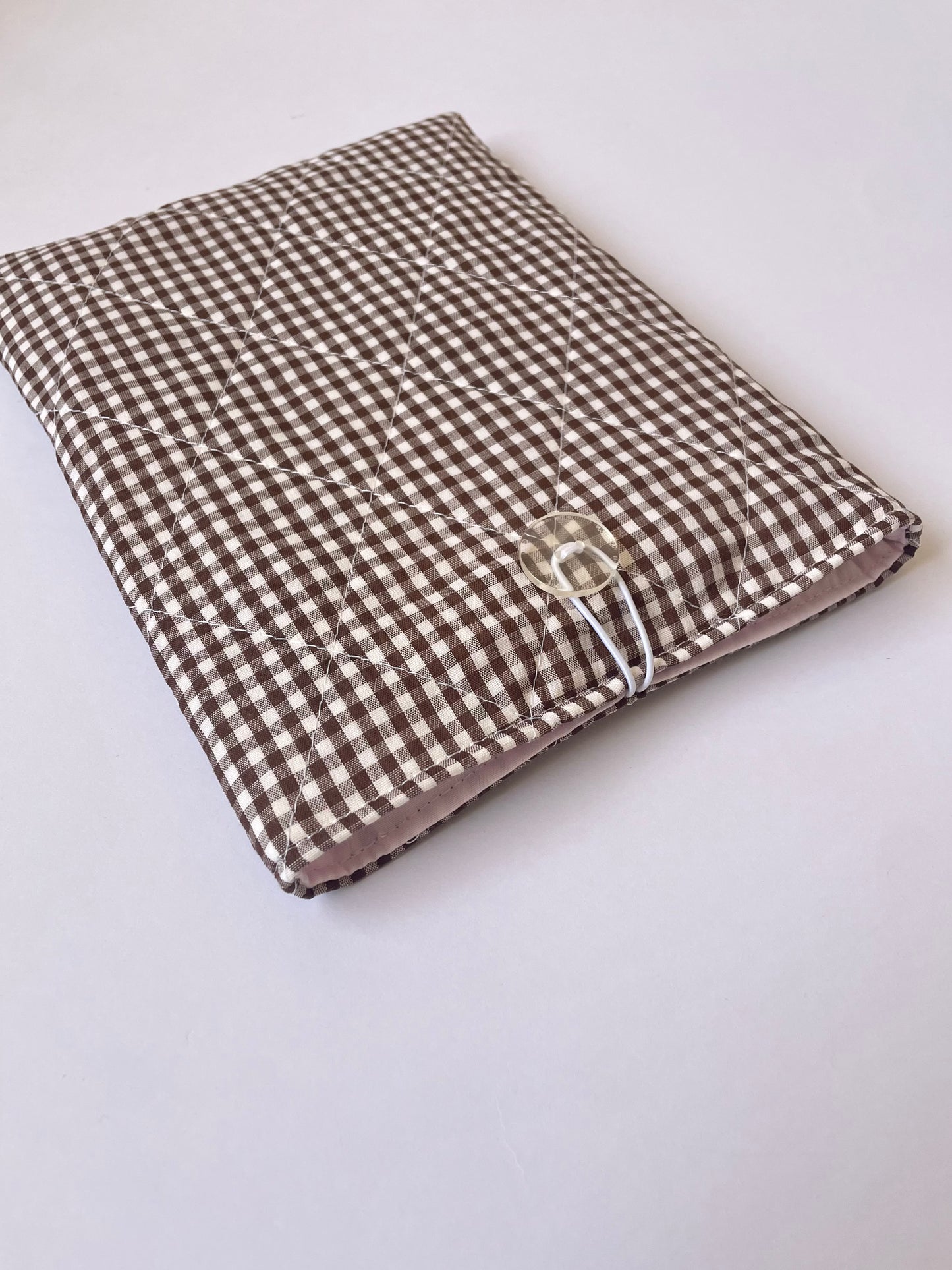 Brown Gingham Book Sleeve