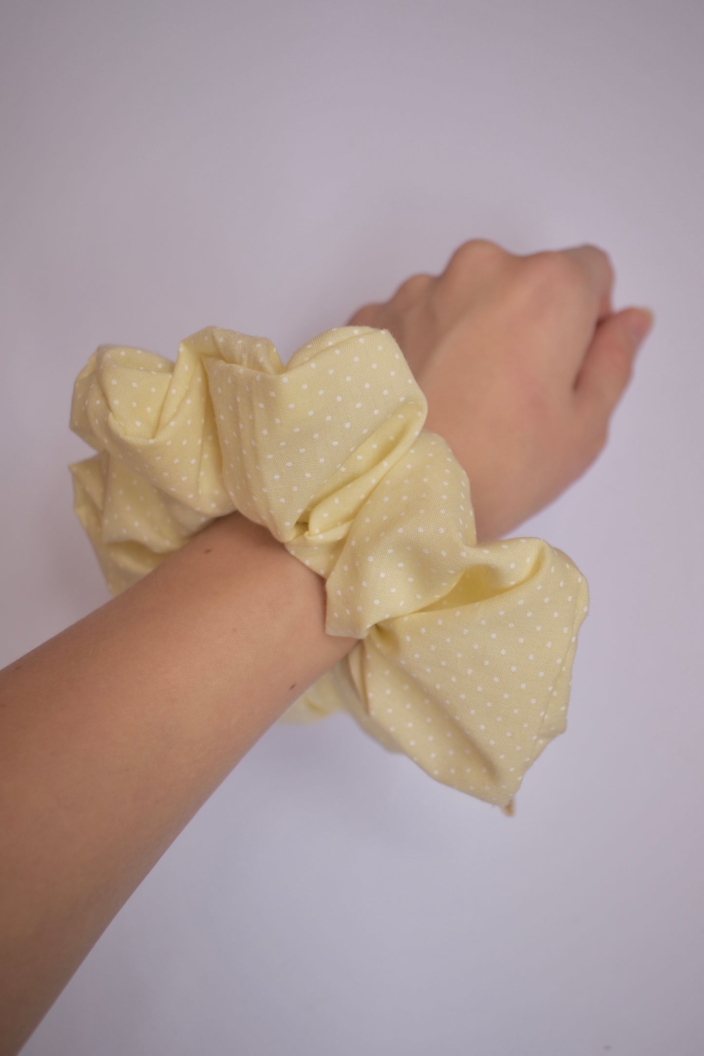 Yellow Polka Dot Scrunchie