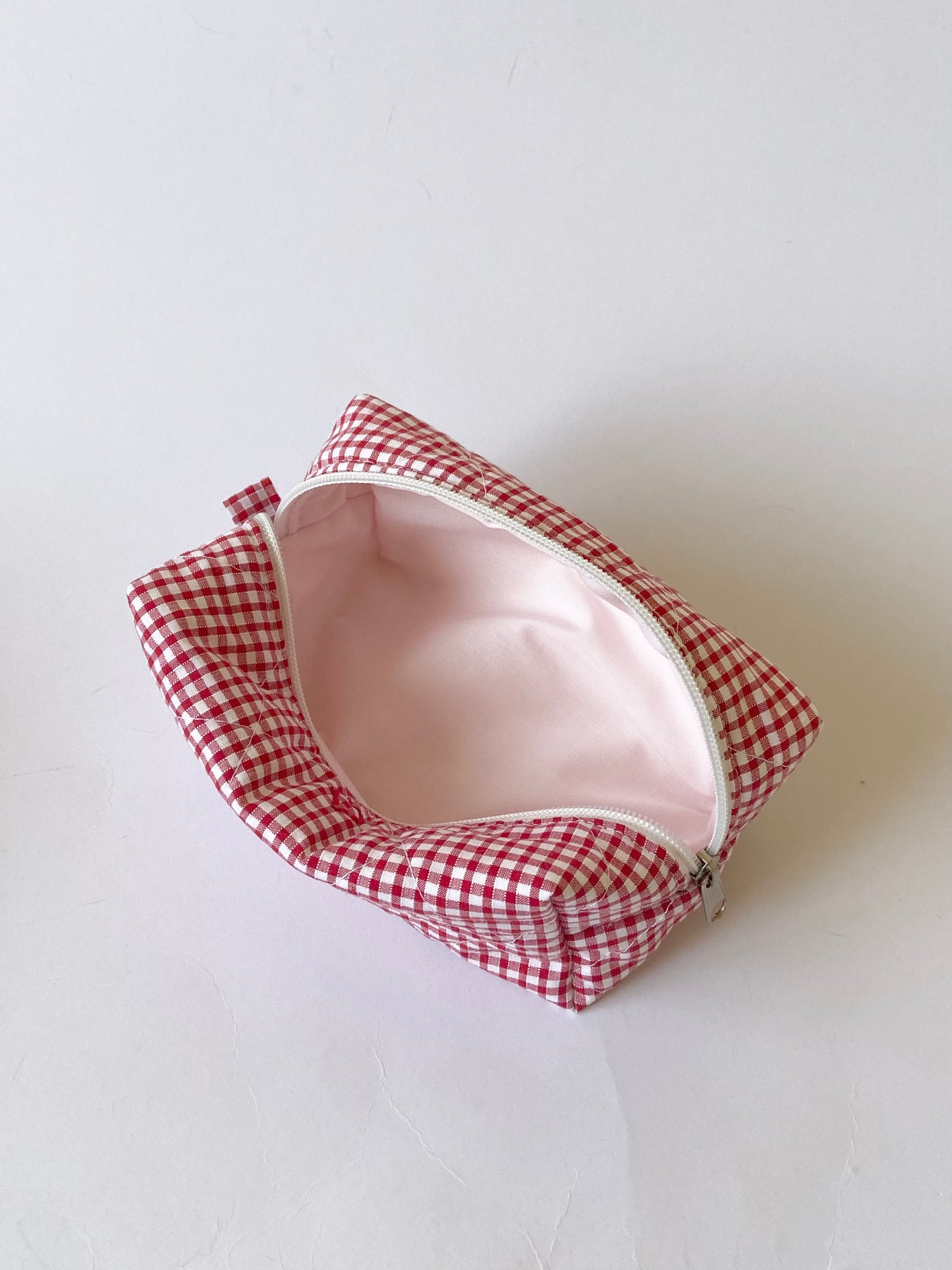 Red Gingham Makeup Bag