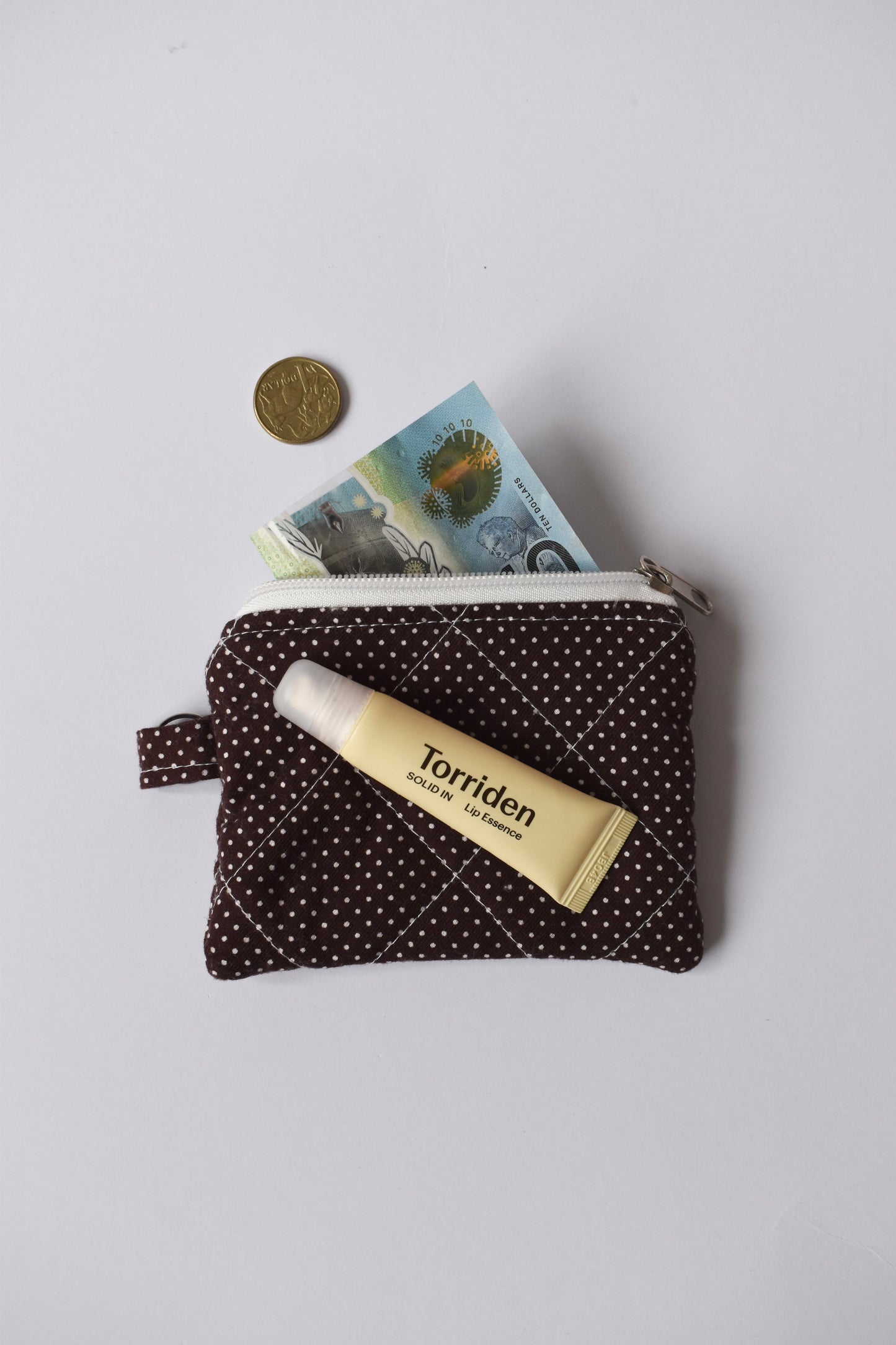 Brown Polka Mini Pouch