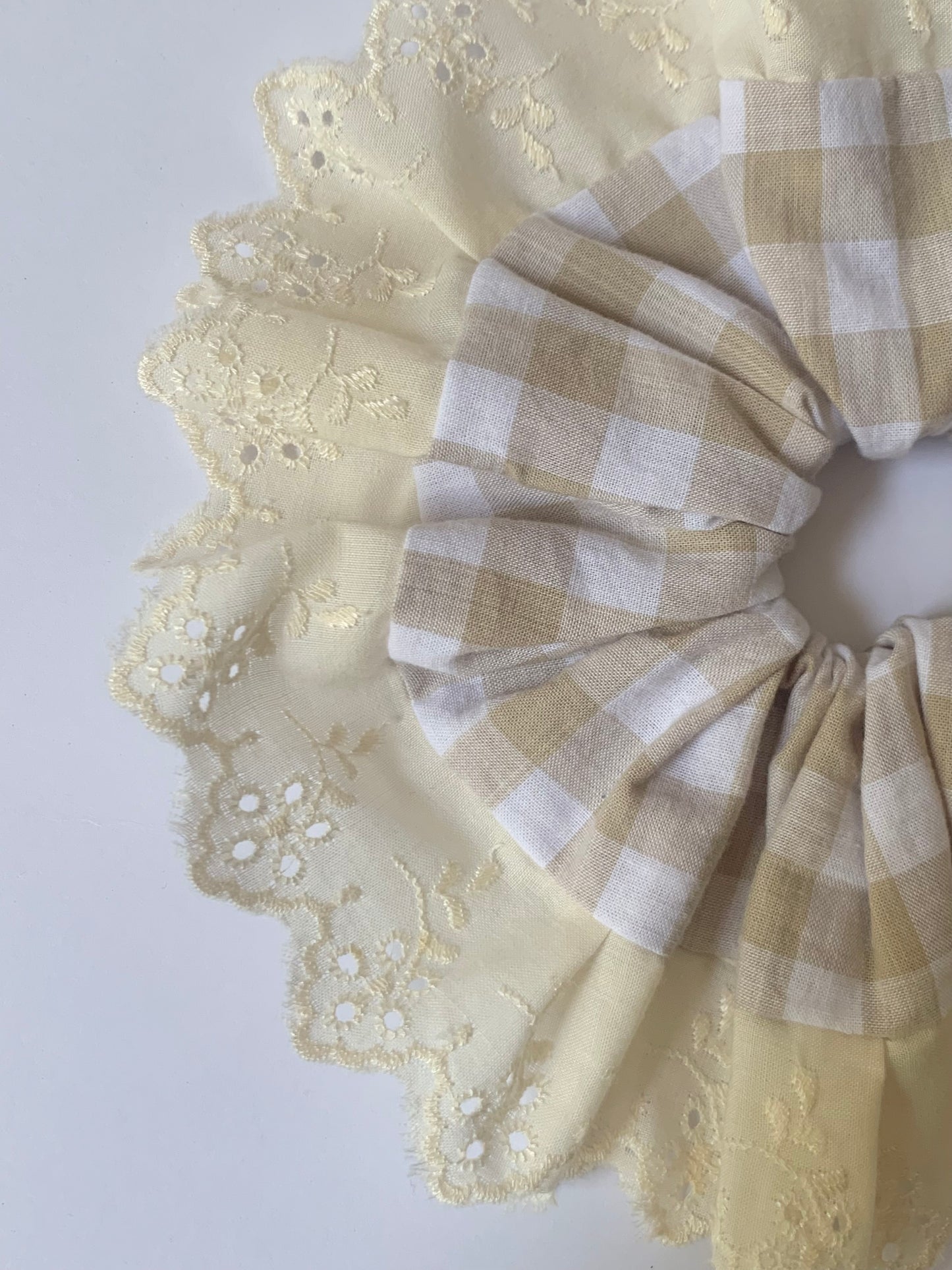 Gingham Lace Scrunchie