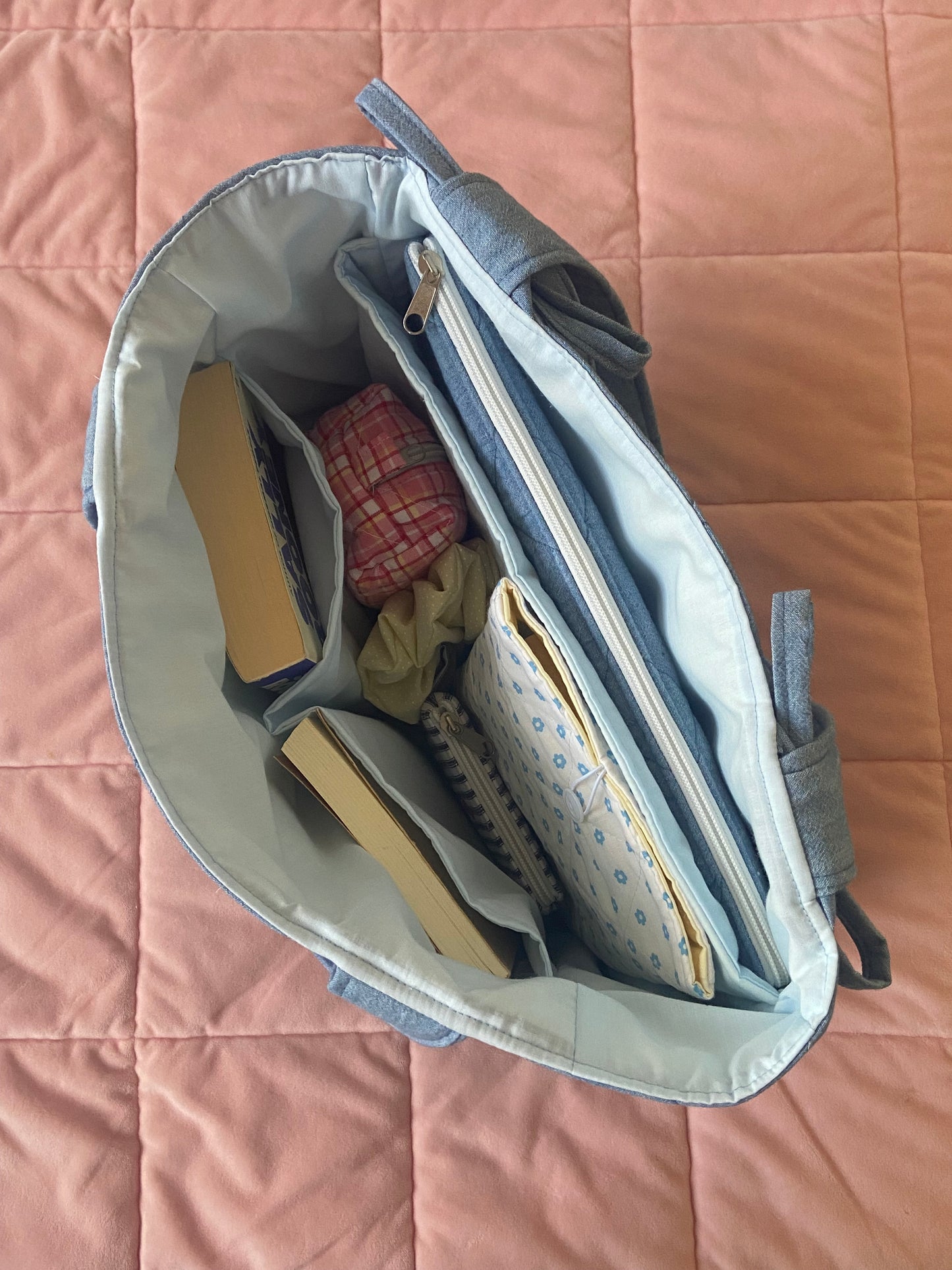 Denim Quilted Tote Bag