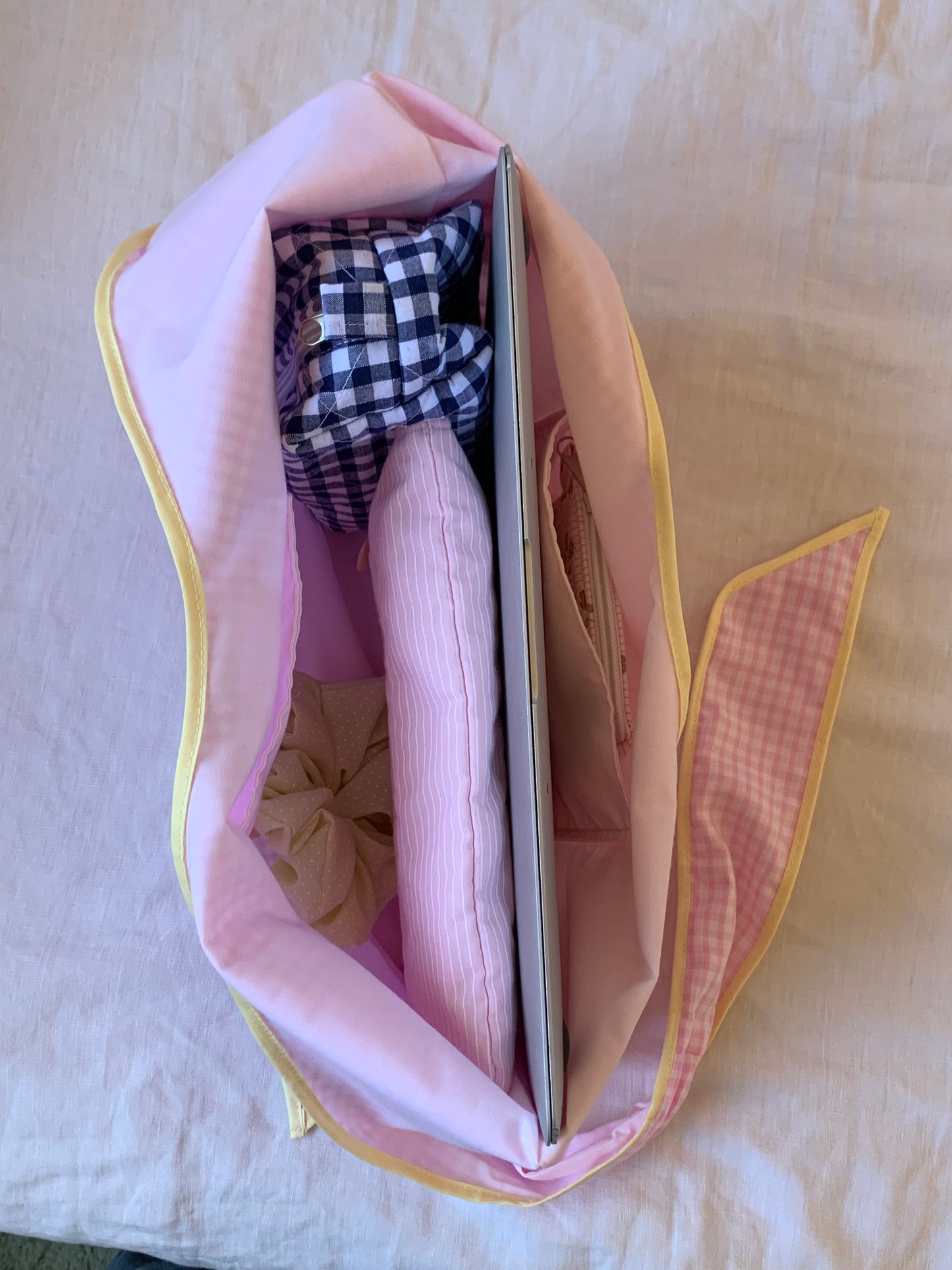 Pink Gingham Slouchy Bag