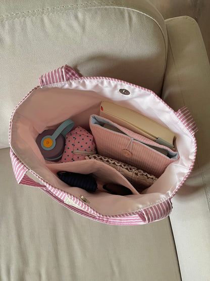 Pink Stripe Everyday Tote Bag
