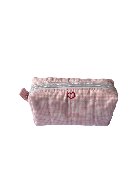 Pink Gingham Camera Pouch
