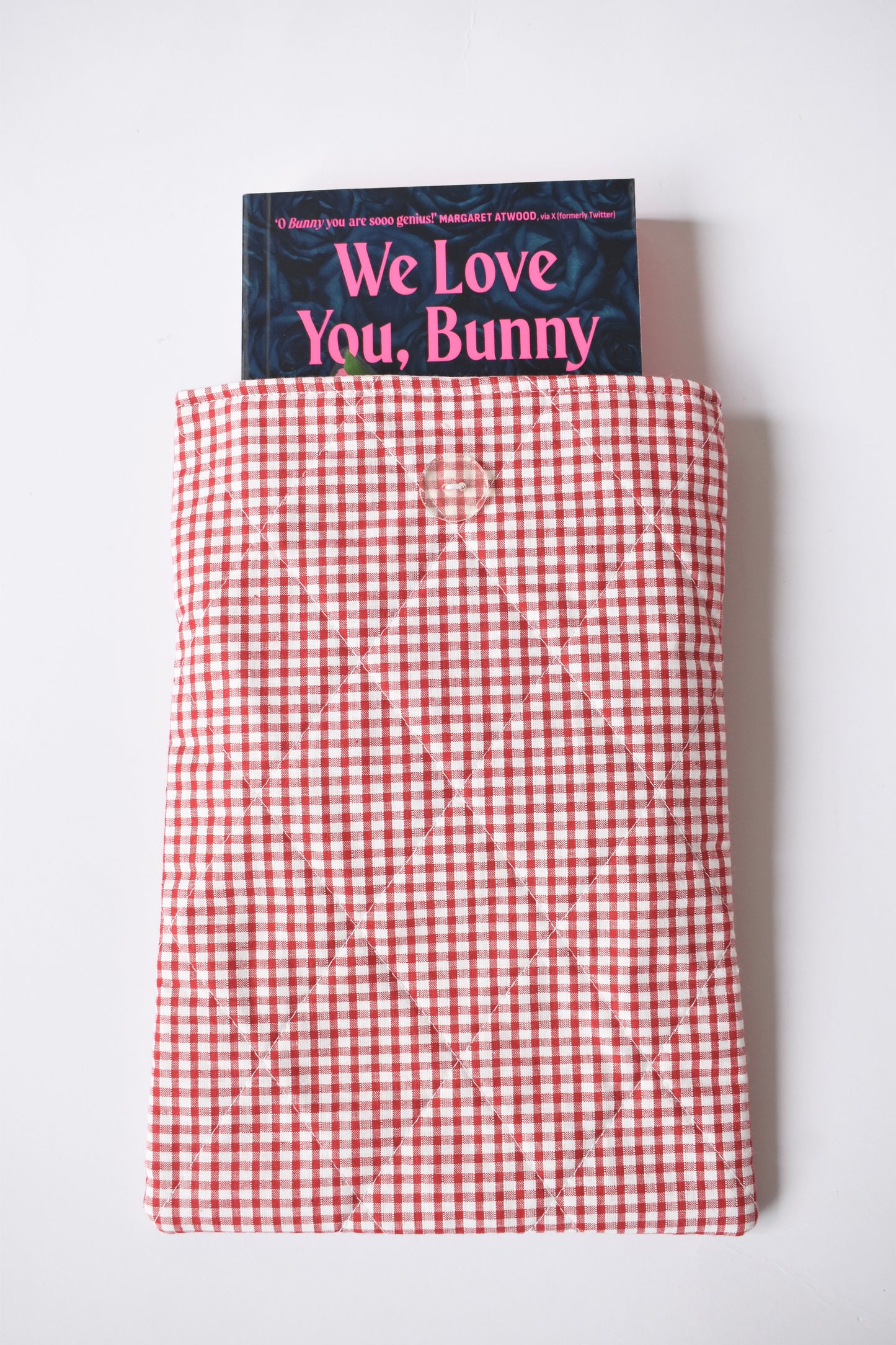 Red Gingham Large Book Sleeve
