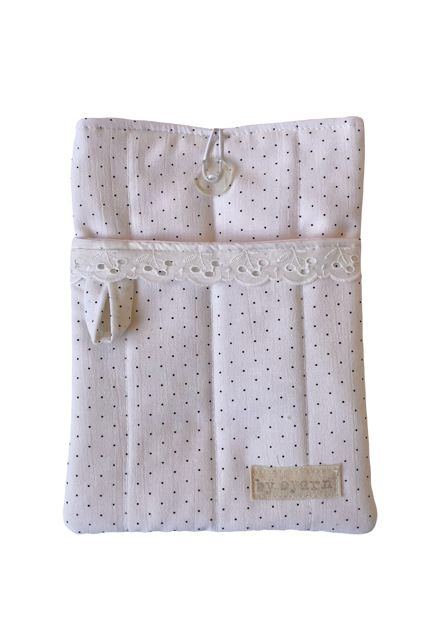 Polka Dot Book Sleeve with Pocket