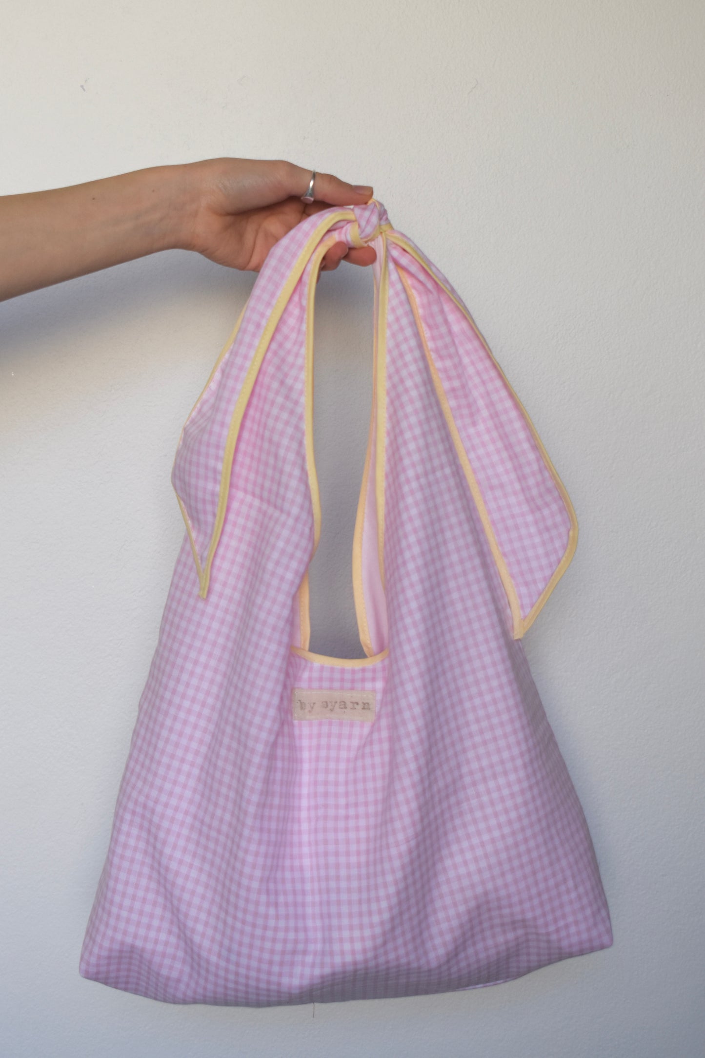 Pink Gingham Slouchy Bag