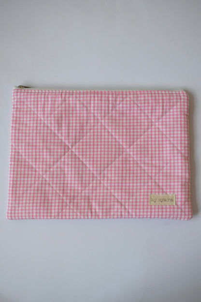 Pink Gingham Laptop Sleeve