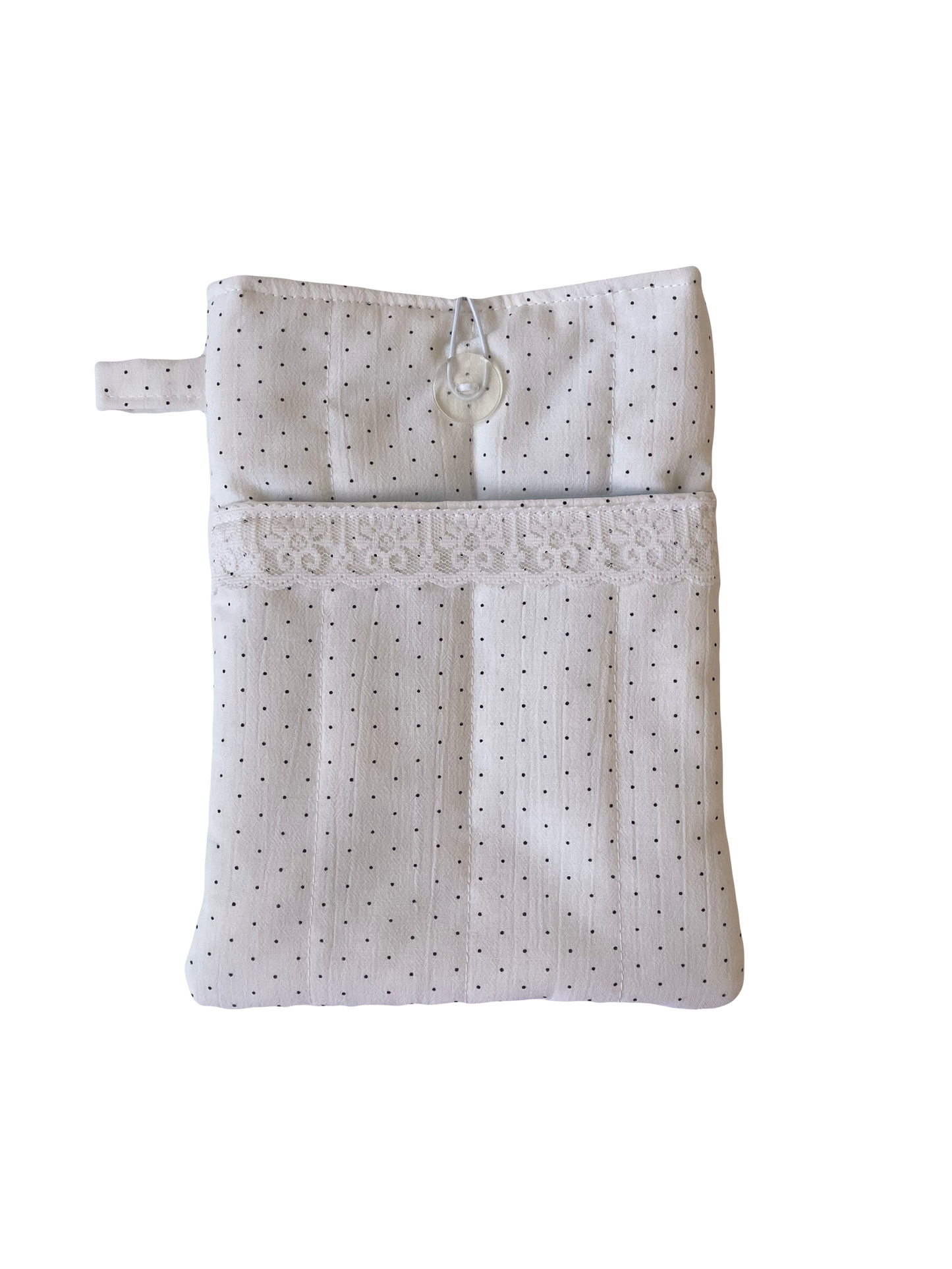 Polka Dot Book Sleeve with Pocket