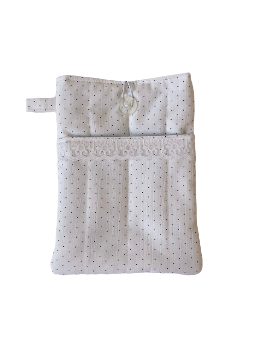 Polka Dot Book Sleeve with Pocket