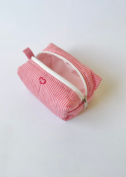 Red Gingham Mini Makeup Bag