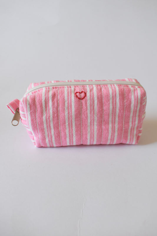 Pink Stripe Camera Pouch