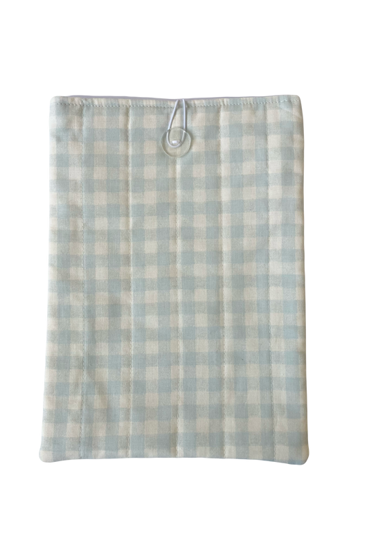 Blue Gingham Large Book Sleeve