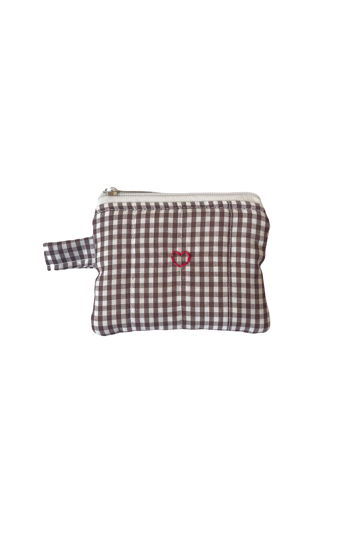 Brown Gingham Mini Pouch