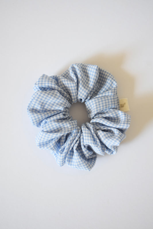 Blue Gingham Scrunchie