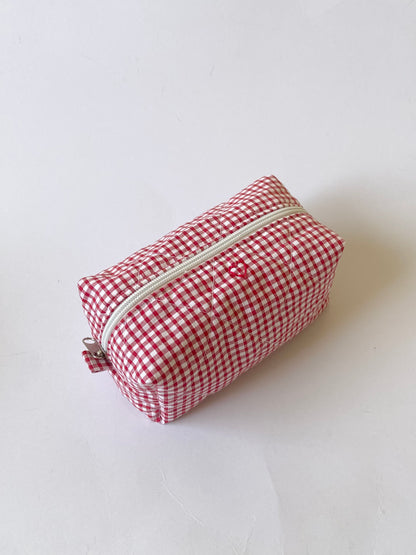 Red Gingham Makeup Bag