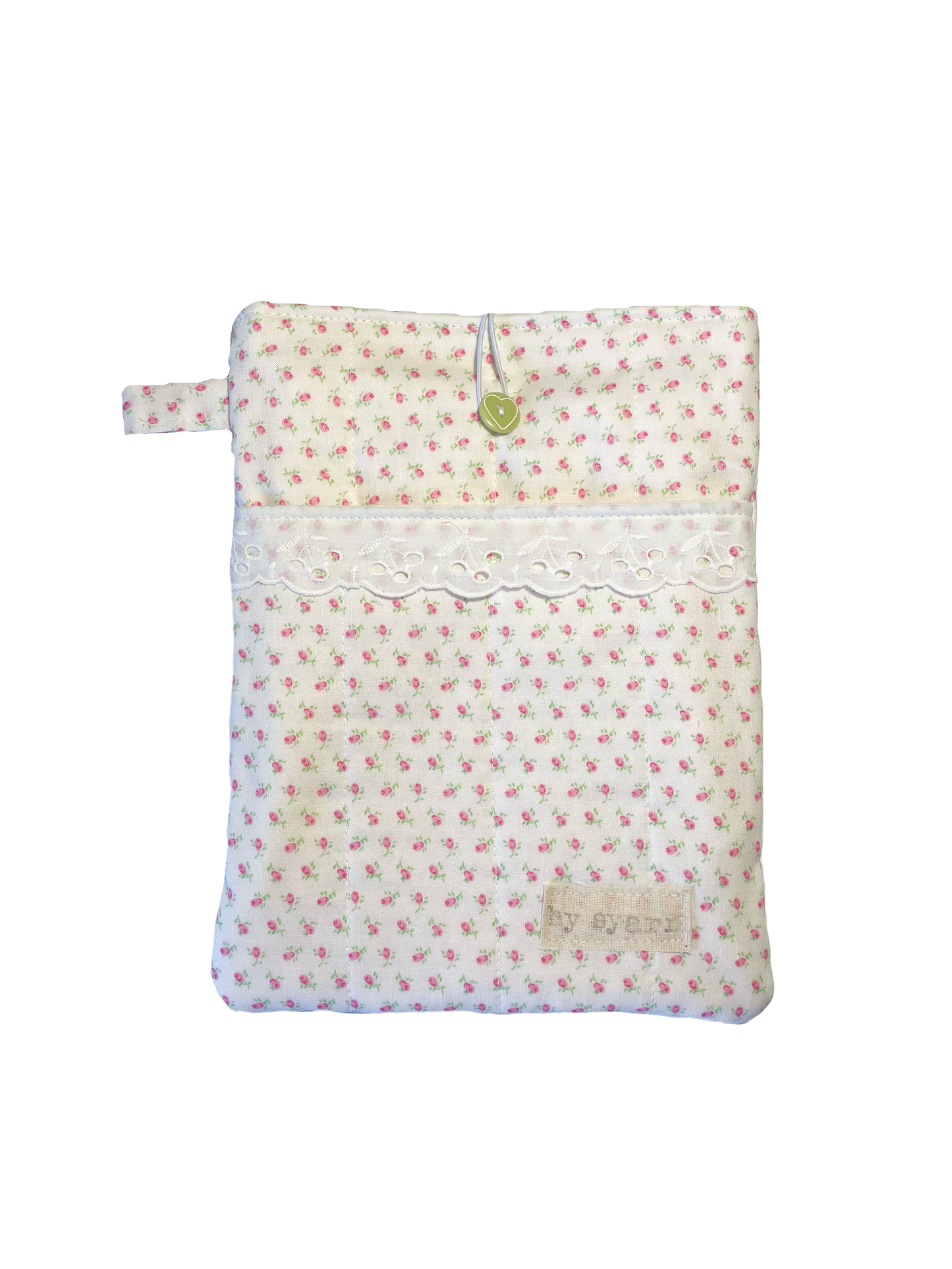 Pink Posy Book Sleeve with Pocket