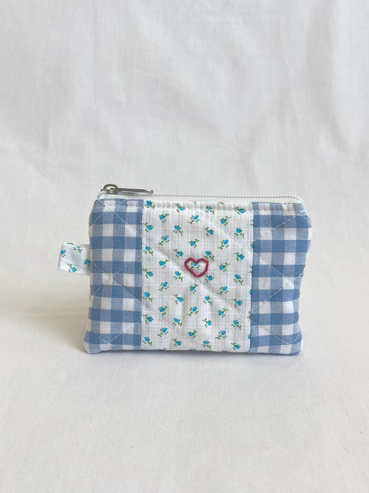 Blue Patchwork Mini Pouch