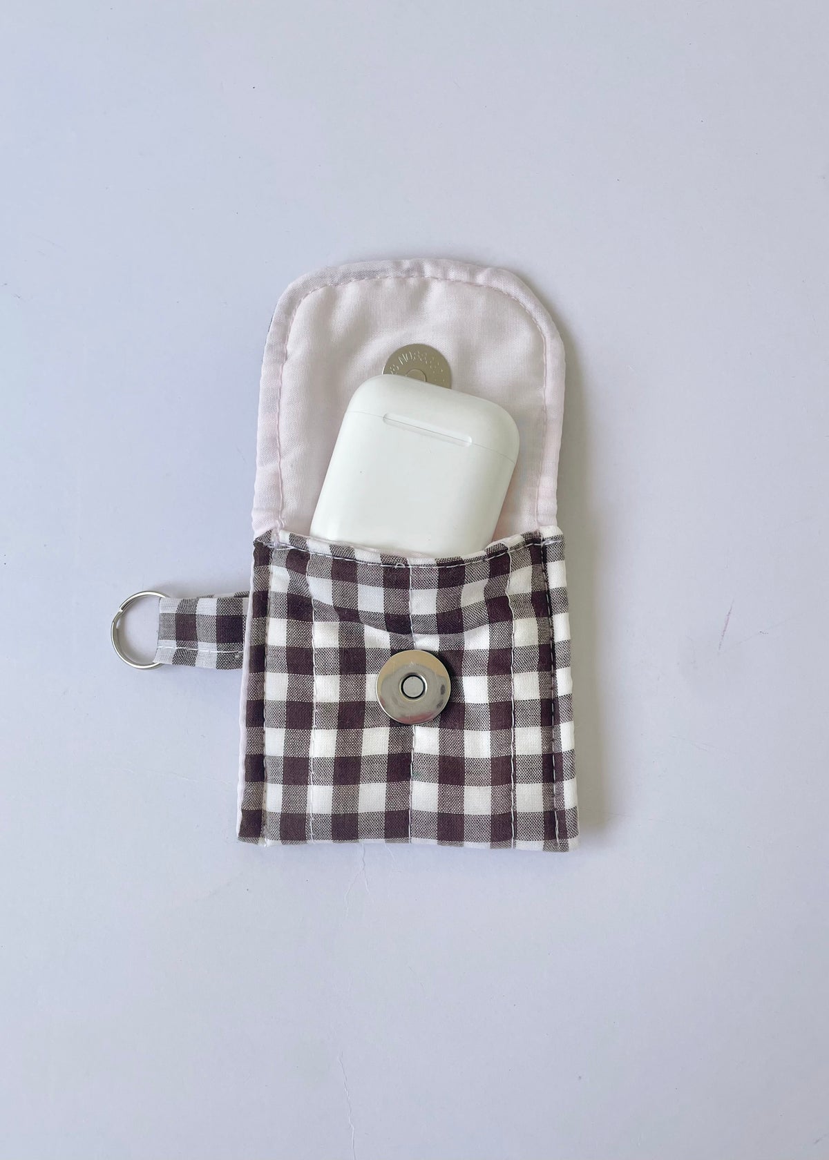 Brown Gingham AirPods Case