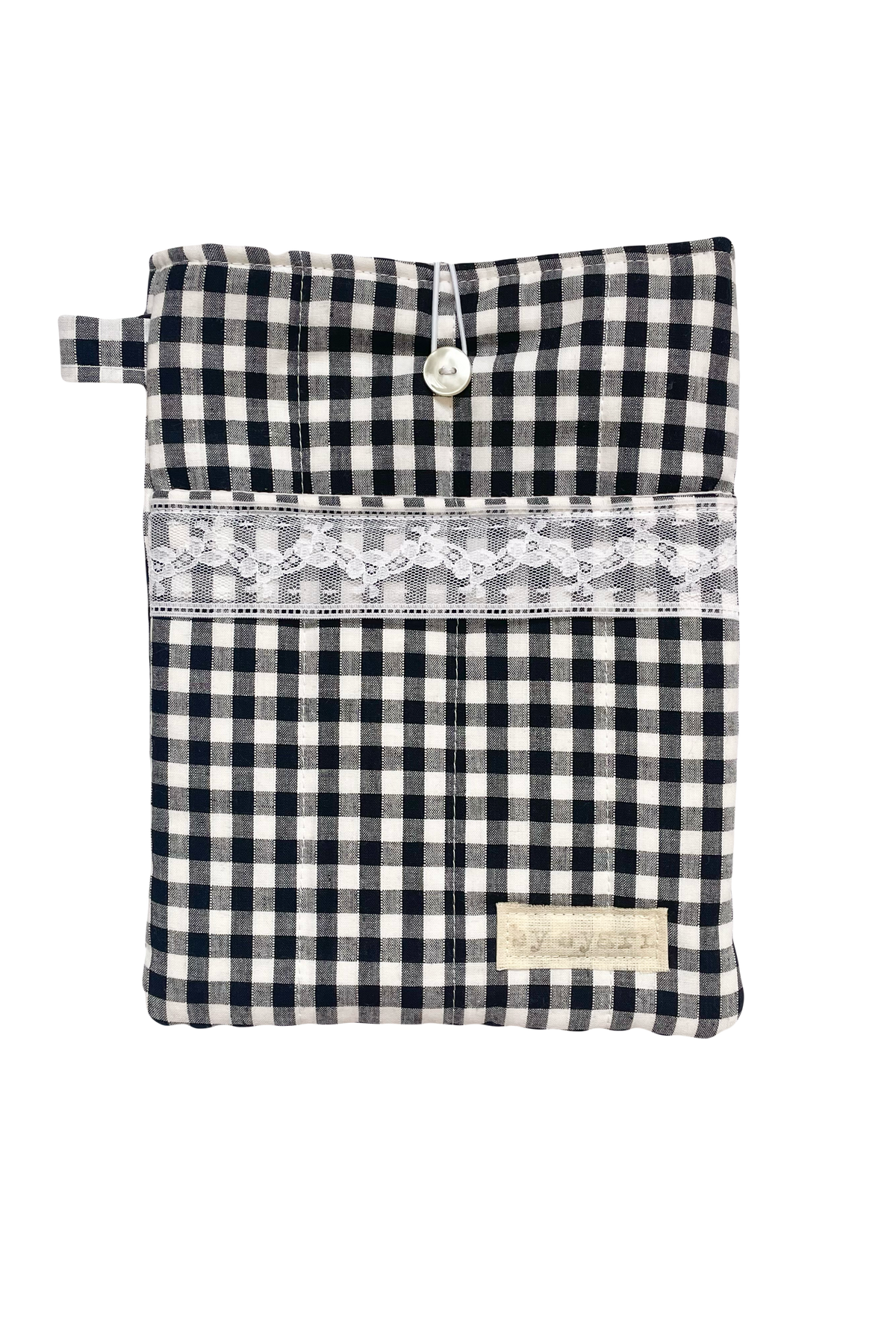 Gingham Book Sleeve with Pocket