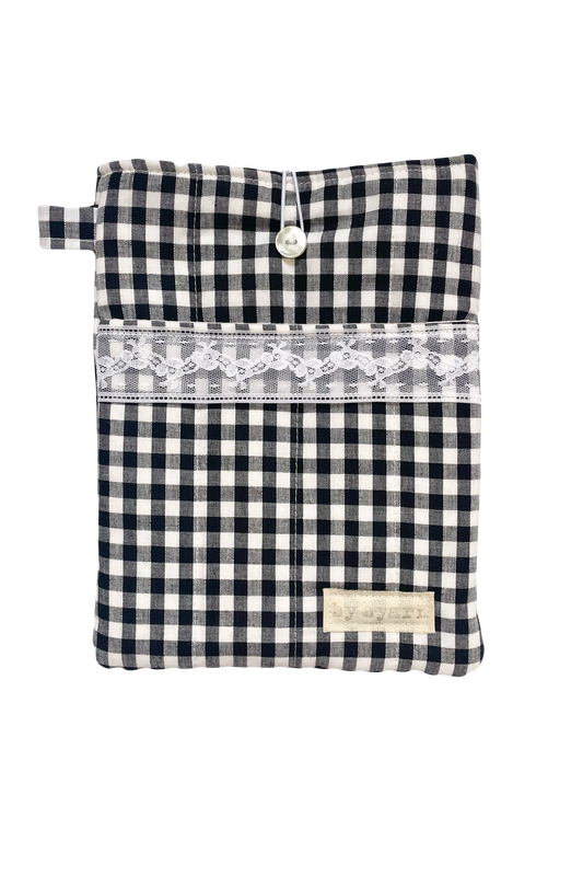 Gingham Book Sleeve with Pocket