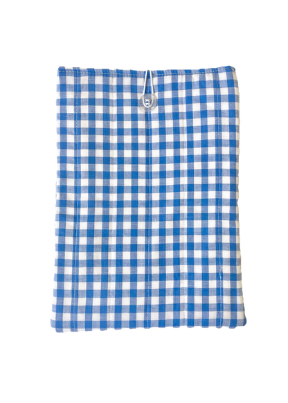 Blue Gingham Large Book Sleeve