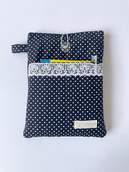 Polka Dot Book Sleeve with Pocket