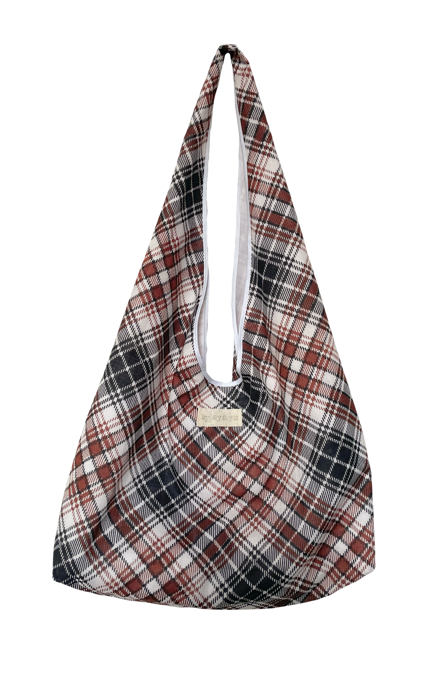 Brown Plaid Slouchy Bag