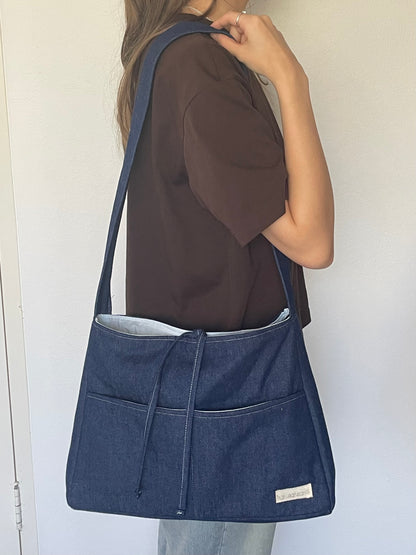Denim Tote Bow Bag