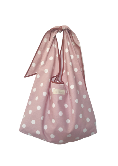 Pink Polka Dot Slouchy Bag