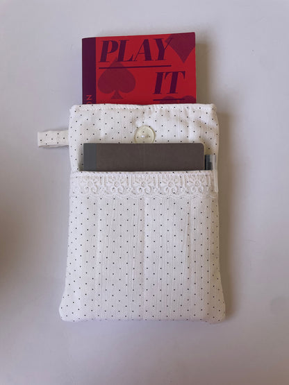 Polka Dot Book Sleeve with Pocket