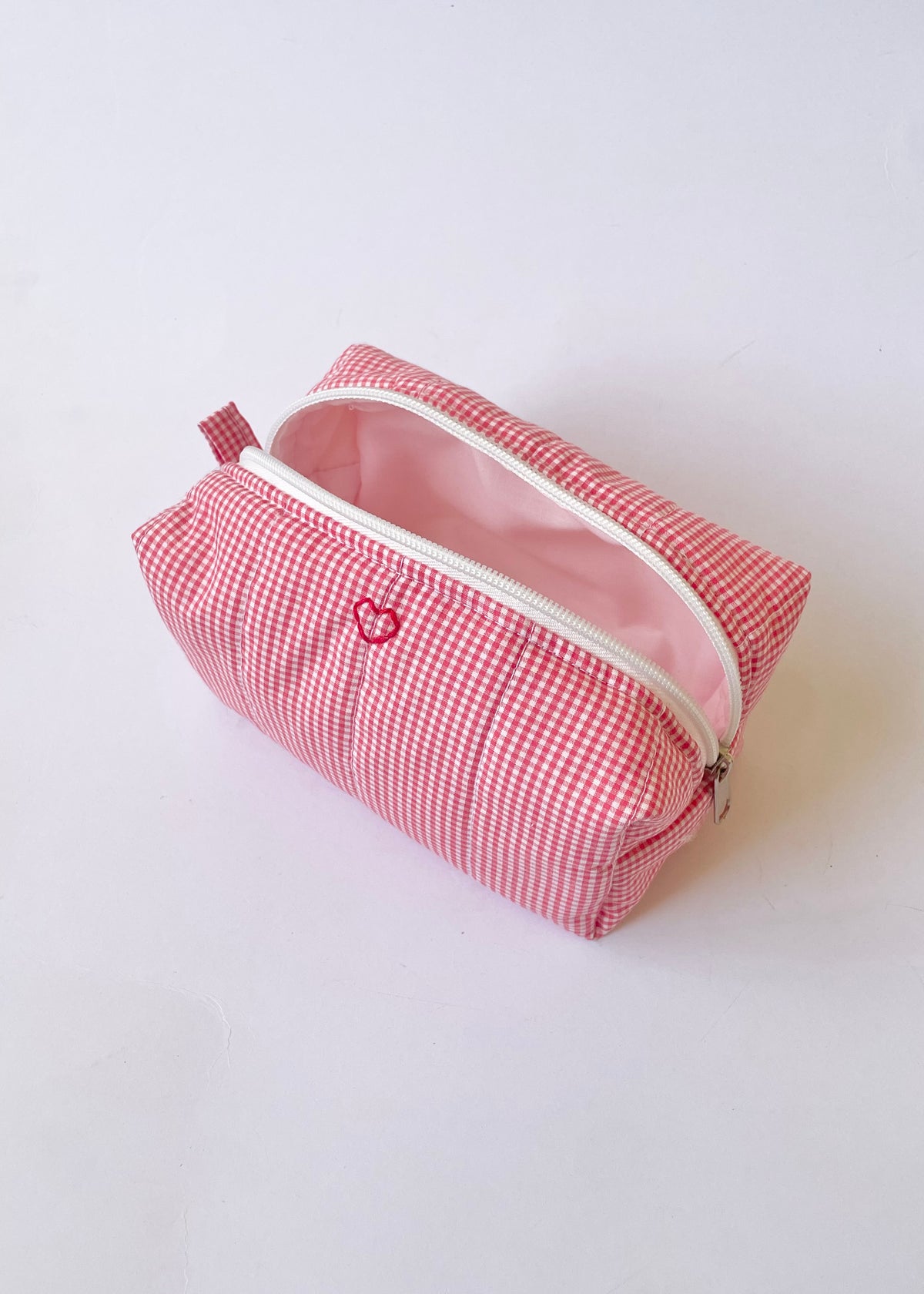Red Gingham Makeup Bag