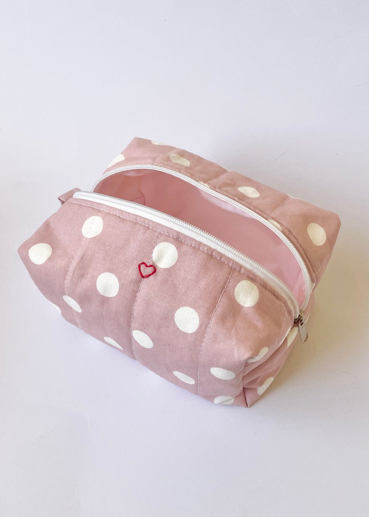 Pink Polka Dot Jumbo Makeup Bag