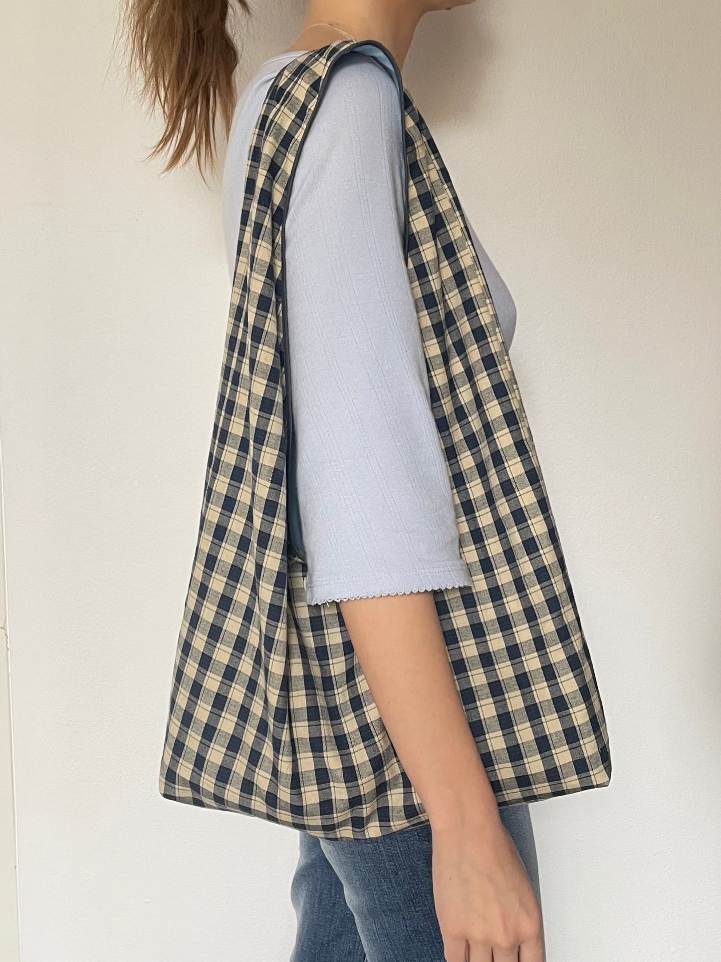 Cottage Blue Slouchy Bag