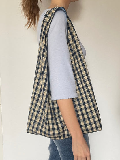 Cottage Blue Slouchy Bag