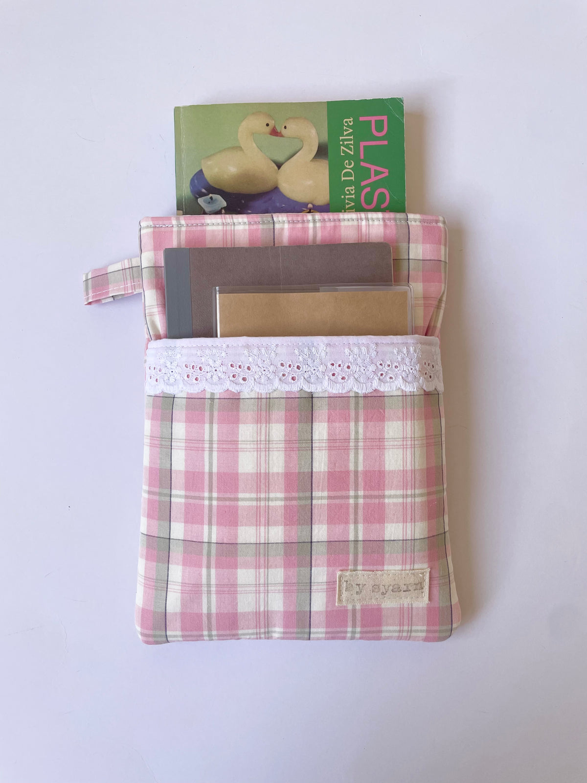 Strawberry Matcha Book Sleeve with Pocket