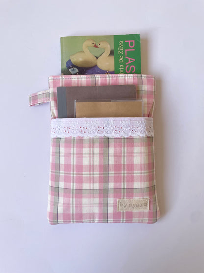 Strawberry Matcha Book Sleeve with Pocket