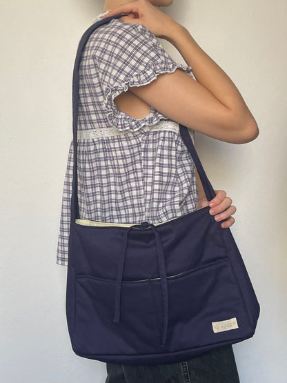 Navy Tote Bow Bag
