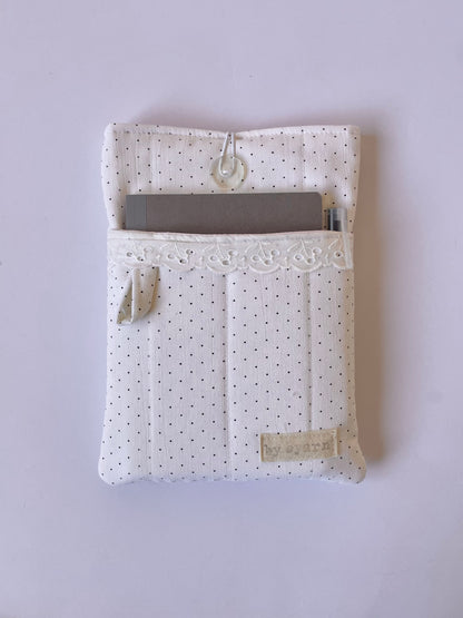 Polka Dot Book Sleeve with Pocket