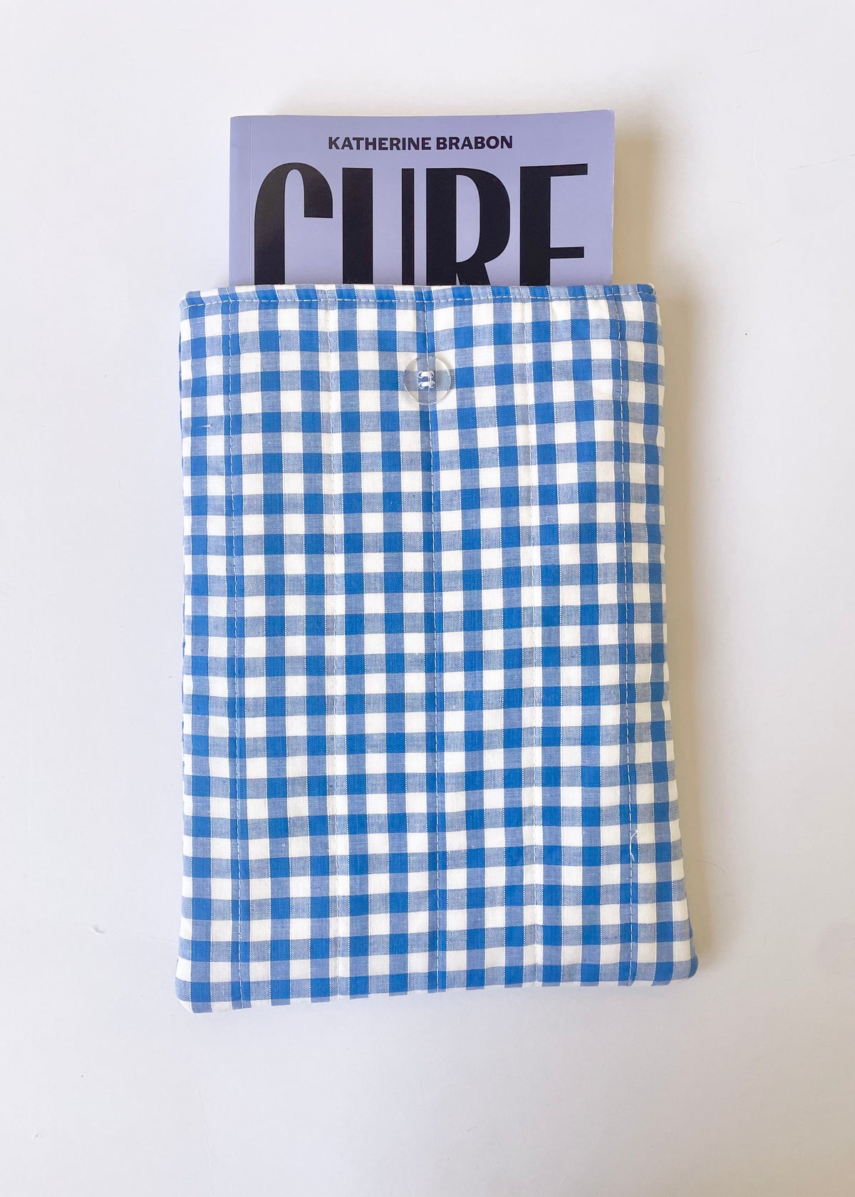 Blue Gingham Large Book Sleeve
