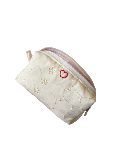 ブルーパッチワークミニポーチ