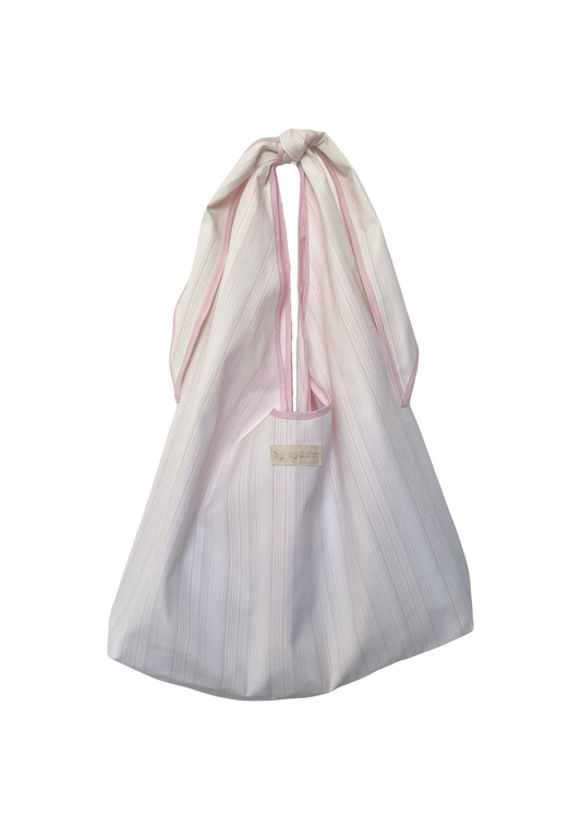 Pink Striped Slouchy Bag